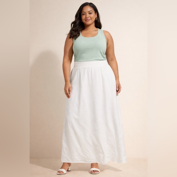 NWT Lane Bryant Sz 14/16 White Maxi Skirt - Picture 8 of 8